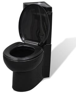Keramická toaleta/WC do kúpeľne, rohová, čierna