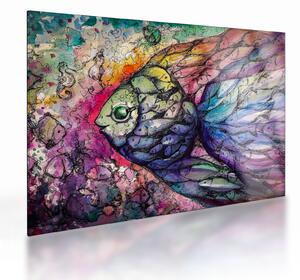 Sklenený obraz - Farebná rybička (70x50 cm)