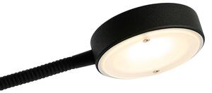 Čierna stojaca lampa vrátane LED a stmievača s lampou na čítanie - Kelso