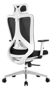 Kancelárska ergonomická stolička GRANDE white – látka, čierna, nosnosť 150 kg