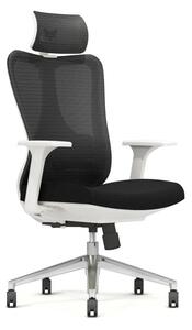 Kancelárska ergonomická stolička GRANDE white – látka, čierna, nosnosť 150 kg