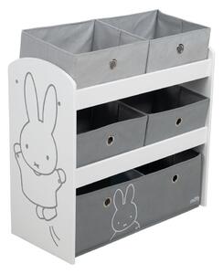 Biely/sivý detský organizér na hračky 63,5x29,5x60 cm Miffy – Roba