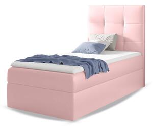 Wilsondo Čalúnená boxspringová jednolôžková posteľ Mini 2 90x200 - ružová Prevedenie: Ľavá