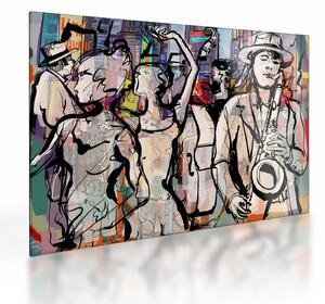 Sklenený obraz - Jazzová noc (70x50 cm)