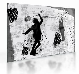 Sklenený obraz - Street art - rozruch (70x50 cm)