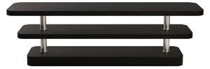 MUZZA TV stolík Rel 160 x 47 cm čierno-strieborný