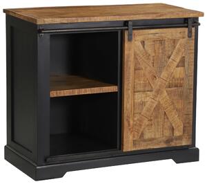 ŠIROKÁ KOMODA, mangové drevo, sivá, prírodná farba, čierna, 100/85/45 cm MID.YOU - Online Only drobný nábytok, Online Only