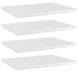 Prídavné police 4 ks, lesklé biele 40x30x1,5 cm, drevotrieska