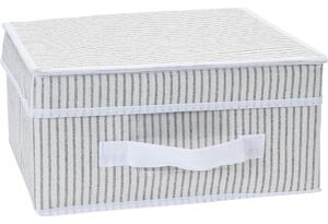 Textilný úložný box s vekom, biela
