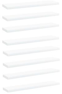 Prídavné police 8 ks, biele 40x10x1,5 cm, kompozitné drevo