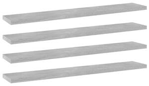Prídavné police 4 ks, betónovo sivé 60x10x1,5 cm, drevotrieska