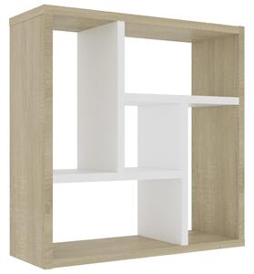 Nástenná polica, biela+sonoma 45,1x16x45,1 cm, kompozitné drevo