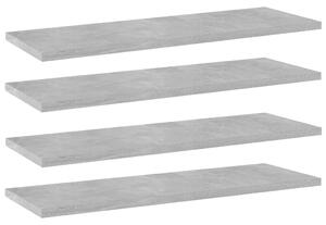 Prídavné police 4 ks, betónovo sivé 60x20x1,5 cm, drevotrieska