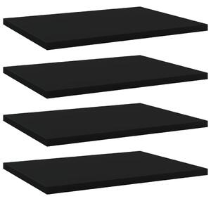Prídavné police 4 ks, čierne 40x30x1,5 cm, kompozitné drevo