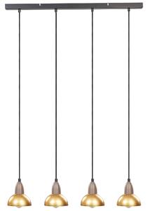 Závesná lampa mosadzná kovová železná základňa 4 tienidlá svetlá doplnky osvetlenie obývacia izba jedáleň