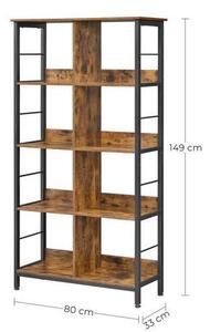 REGÁL, hnedá, čierna, uhlíková oceľ, 80/149/33 cm Boxxx - Online Only drobný nábytok, Online Only