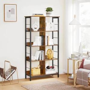 REGÁL, hnedá, čierna, uhlíková oceľ, 80/149/33 cm Boxxx - Online Only drobný nábytok, Online Only