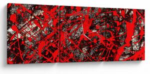 Obraz - Expresívne abstrakcie (s hodinami) (90x30 cm)