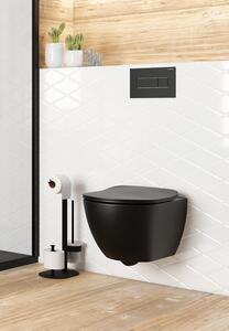 Deante Round, 3-funkčný držiak pre toaletný papier, WC kefu a zásobník toaletného papiera, čierna matná, DEA-ADR_N732