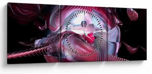 Obraz - Abstrakcie, vesmírne červy (s hodinami) (90x30 cm)