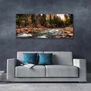 Obraz na plátne Les jazero príroda 125x50 cm