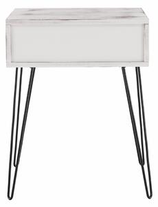 Príručný stolík Honej, biela, 45 x 35 x 58 cm