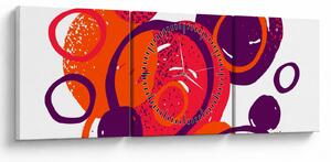 Obraz - Motív s kruhmi v teplých farbách (s hodinami) (90x30 cm)