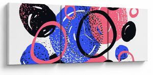 Obraz - Motív s kruhmi v živých farbách (s hodinami) (90x30 cm)