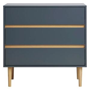 MUZZA Komoda LEYB 80 x 40 cm tmavo sivá