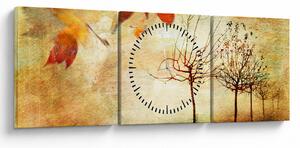 Obraz - Jesenná nálada (s hodinami) (90x30 cm)
