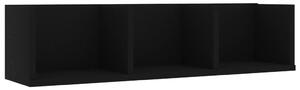 Nástenná polica na CD, čierna 75x18x18 cm, kompozitné drevo