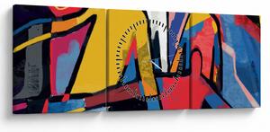 Obraz - Abstrakcia mužov (s hodinami) (90x30 cm)