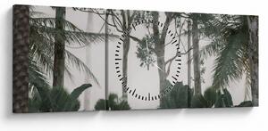 Obraz - Jungle v rannej hmle (s hodinami) (90x30 cm)