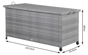 Úložný box 122x56x61cm – sivý s kolieskom