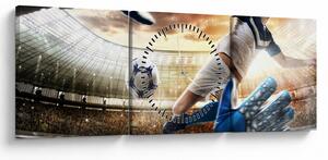 Obraz - Futbalista (s hodinami) (90x30 cm)