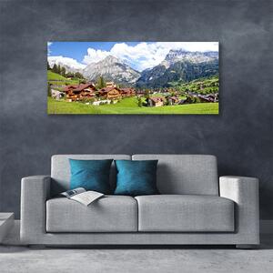 Obraz na plátne Domy hora krajina 125x50 cm