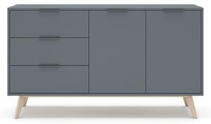 MUZZA Komoda COSI 140 x 81 cm modrá