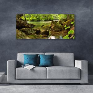 Obraz na plátne Skala jazero príroda 140x70 cm