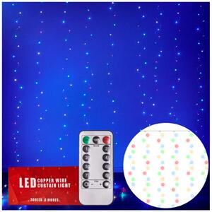 LED svetelné závesy 3x3m 300LED viacfarebné