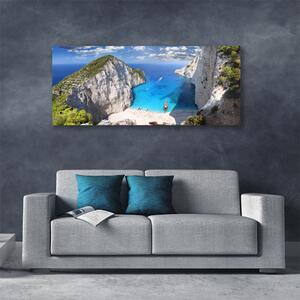 Obraz na plátne Záliv hora pláž krajina 125x50 cm