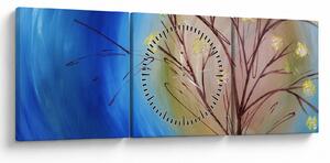 Obraz - Strom zakrývajúci slnko (s hodinami) (90x30 cm)