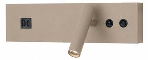 Brilagi-LED Nástenné bodové svietidlo s USB portom NOCTIS LED/3W/230V+LED/9W béžové