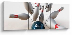 Obraz - Bowling (s hodinami) (90x30 cm)