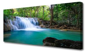 Obraz na plátne Vodopád jazero les príroda 125x50 cm