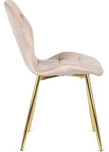 - Dizajnová jedálenská stolička LUCKY FARBA: béžová, FARBA NÔH: zlatá
