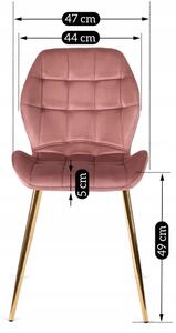 - Dizajnová jedálenská stolička LUCKY FARBA: lososová, FARBA NÔH: zlatá