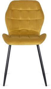 - Dizajnová jedálenská stolička LUCKY FARBA: horčicová, FARBA NÔH: čierna