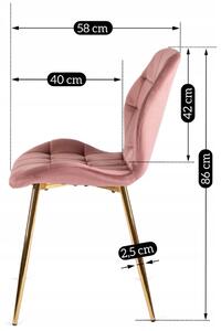 - Dizajnová jedálenská stolička LUCKY FARBA: béžová, FARBA NÔH: zlatá