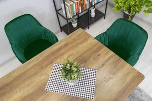 Zelená zamatová stolička LUGO