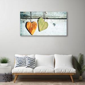 Obraz na plátne Srdce drevo umenie 125x50 cm